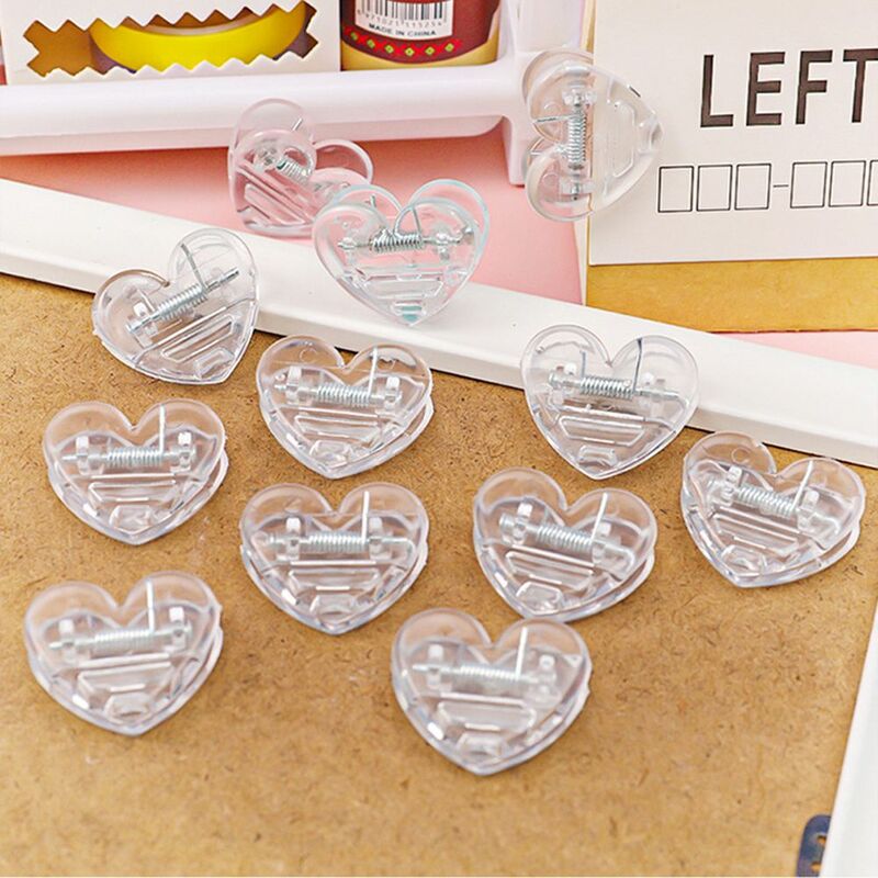 Fixed Clamp Letter Clip School Stationery Office Supplies Transparent Love Clip Heart Shape Clip Paper Clip Transparent Clip