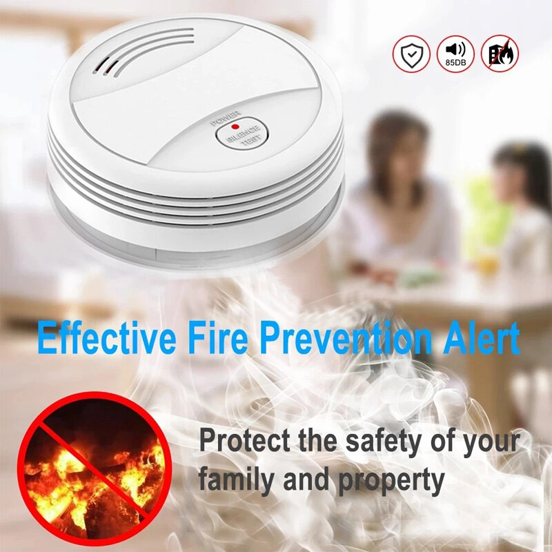 Smart WiFi Smoke Sensor Remote Control Tuya Intelligent Fire Alarm Detector High Decibel Power Warning