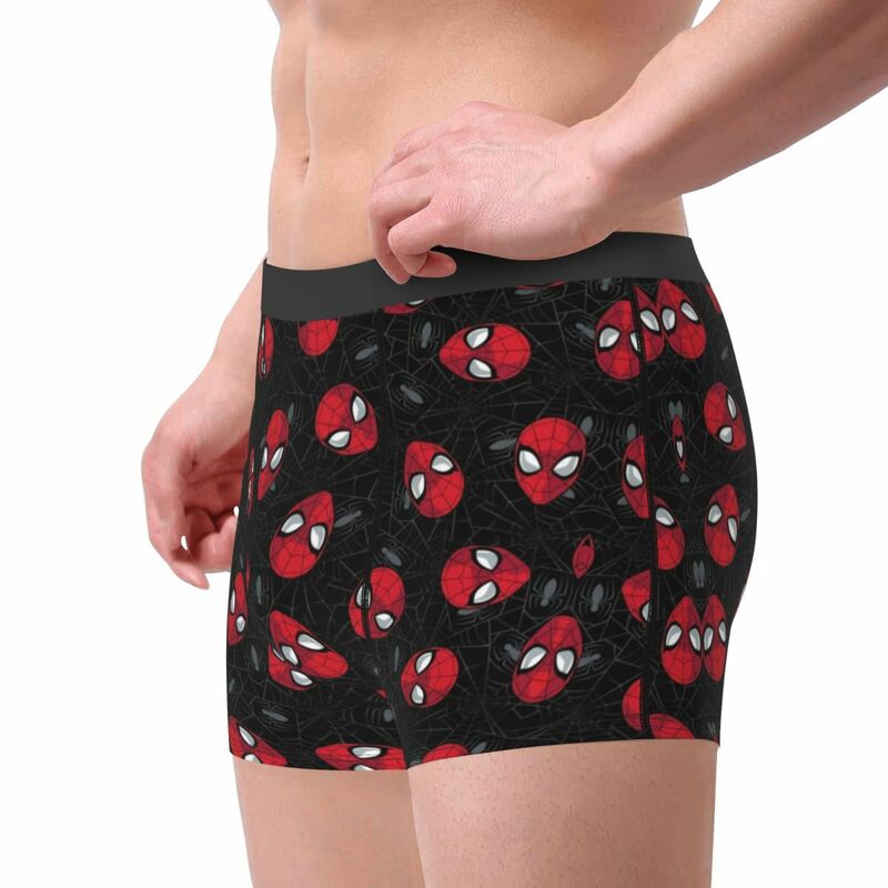 Funny Spider Cobweb Pattern Boxers Shorts Panties Men's Underpants Comfortable Spider Man Briefs Underwear