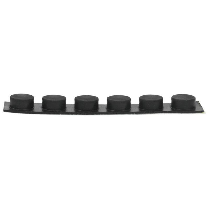 Furniture knob, round, 10 mm x 5 mm, self-adhesive rubber pads 6 in 1