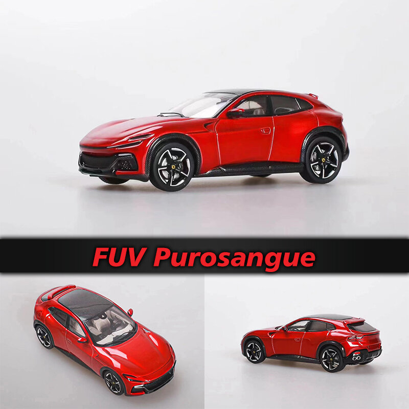 Funny In Stock 1:64 F SUV FUV Purosangue Rosso Corsa Grigio Alloy Diecast Diorama Car Model Collection Miniature Toys