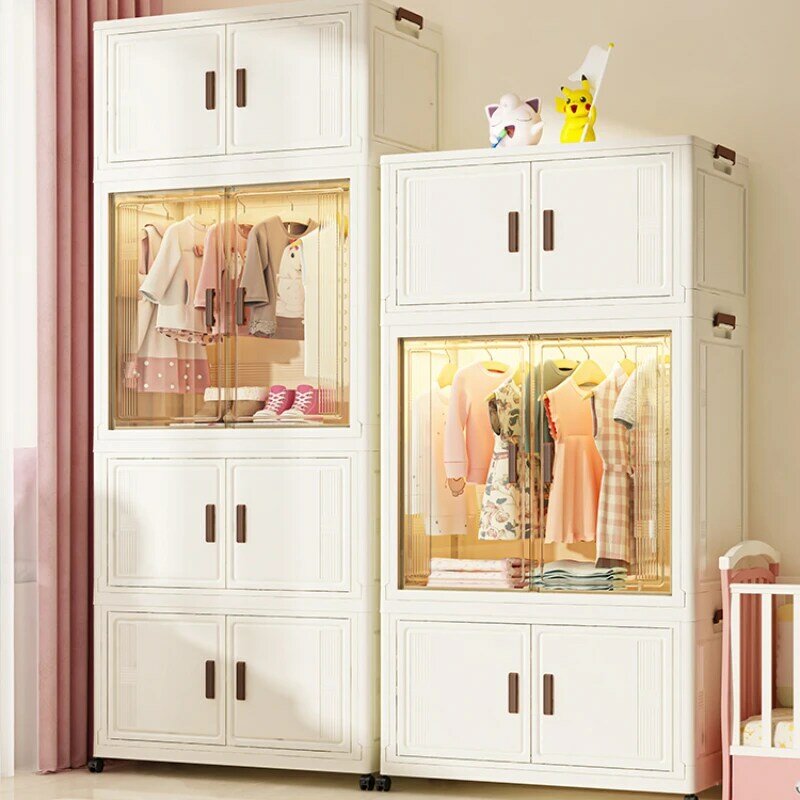 Plastic Wardrobes Organizer for Children, Hangers Storage, Girls' Placard, Home Furniture, Bedroom, MR50CW