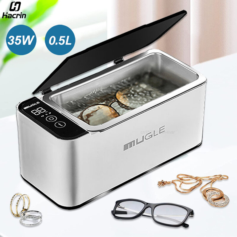 Ultrasonic Cleaner para Óculos e Jóias, Ultrasonic Cleaning Machine, Ultrasound Washing Bath, 500ml, 35W