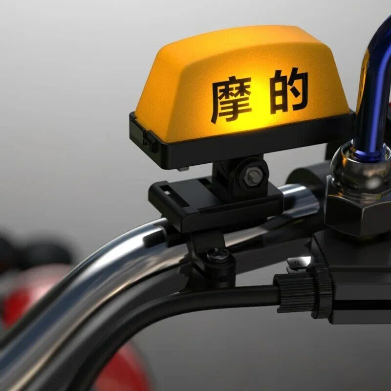 Motocicleta Decoração Modificado Luz, Handle ajustável Capacete, USB Rechargable, Taxi Box Sign, LED Indoor, Novo
