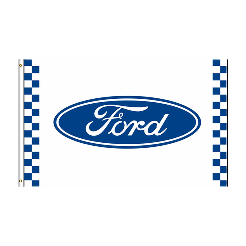 Bendera mobil Ford 3x5 kaki spanduk mobil cetak poliester untuk gantungan luar ruangan
