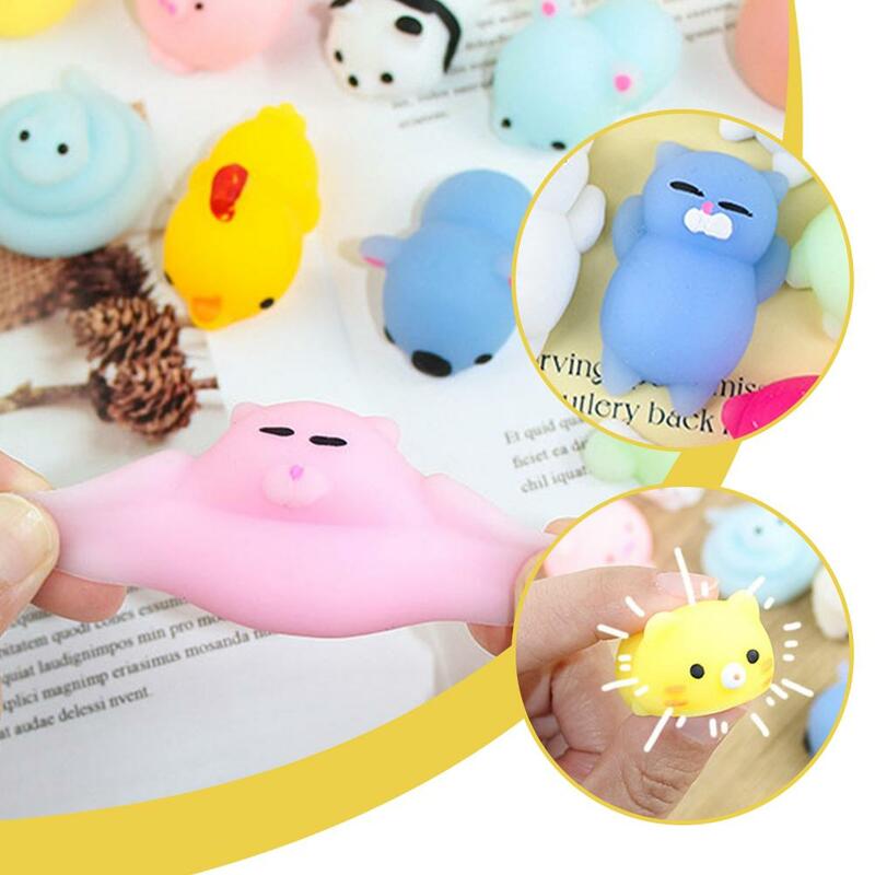Bonito brinquedo antistress para crianças, animais macios, Squish Squeeze Toys, Cute Mochi, Stress, Interessante, Engraçado, M1M8