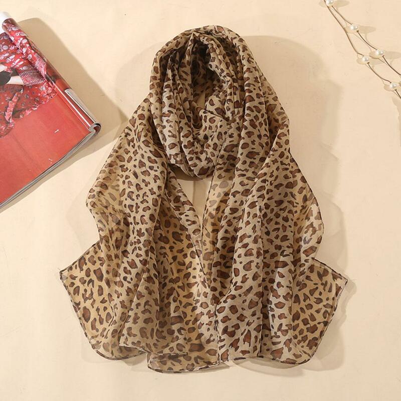 Женский леопардовый Регулируемый шарф, модный женский зимний мягкий длинный стильный шарф с принтом, мусульманские женские тонкие шали, шарфы