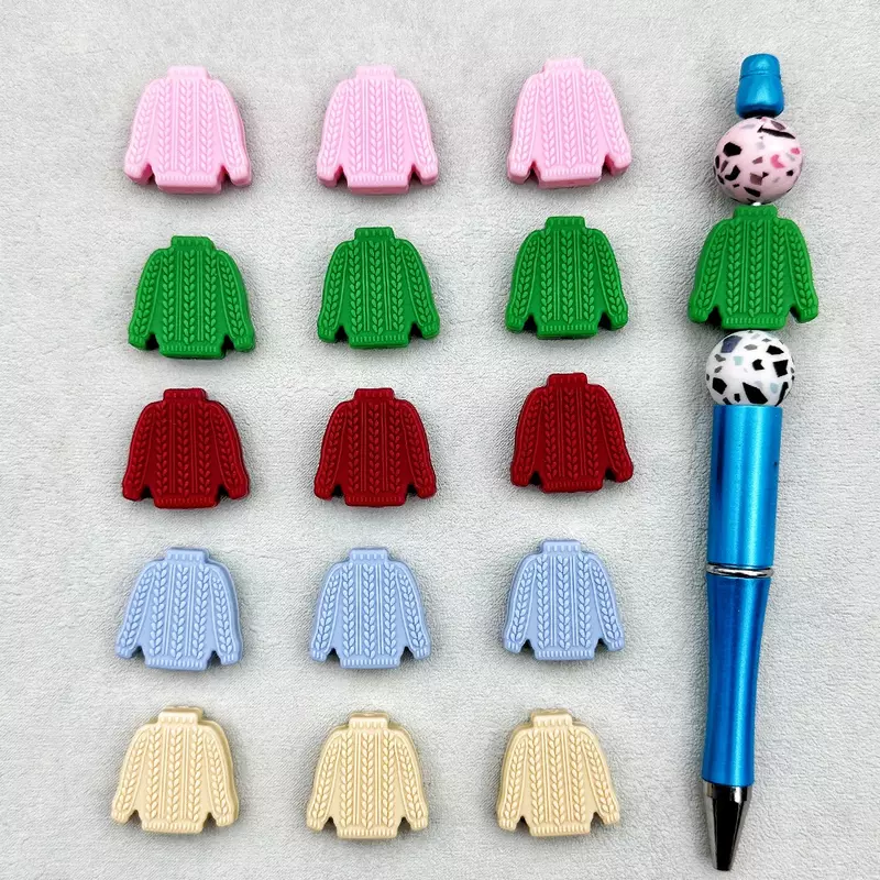 10pcs Silicone Beads New Sweater Beads Beaded Pen Food-Grade Chewing Teeth Bead DIY Nipple Chain Jewelry Accessories