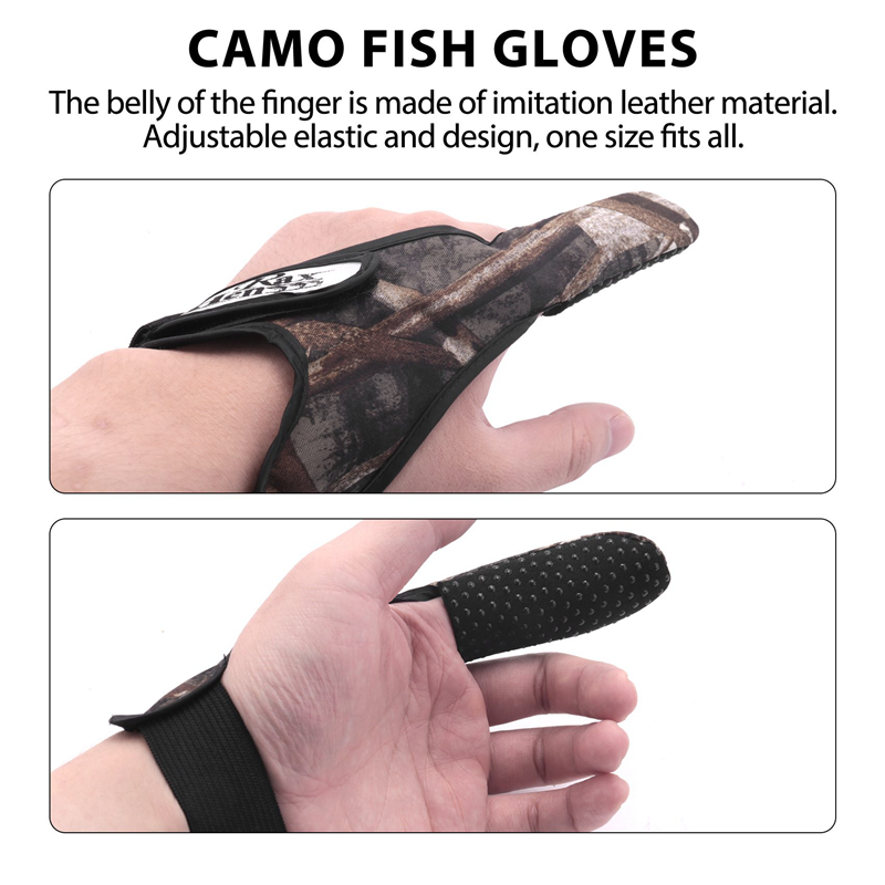 Guanto da Casting Finger Stall Protector Sea Fly Carp Fishing Camouflage