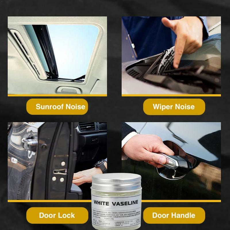 Grasa lubricante para puerta de coche, 100g, montaje de neumático de ventana, antiadherente, tragaluz, pista, bisagra, elimina el ruido