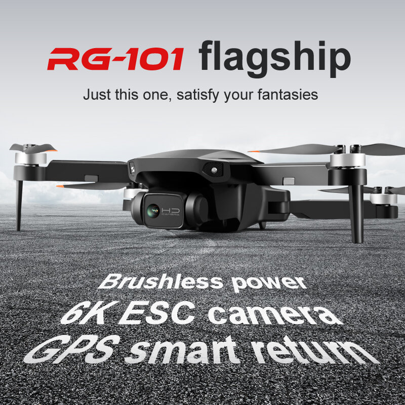 FPV 브러시리스 모터 항공 사진 접이식 쿼드콥터 장난감, RG101 GPS 전문 드론, 10K HD 카메라, 6km, 신제품