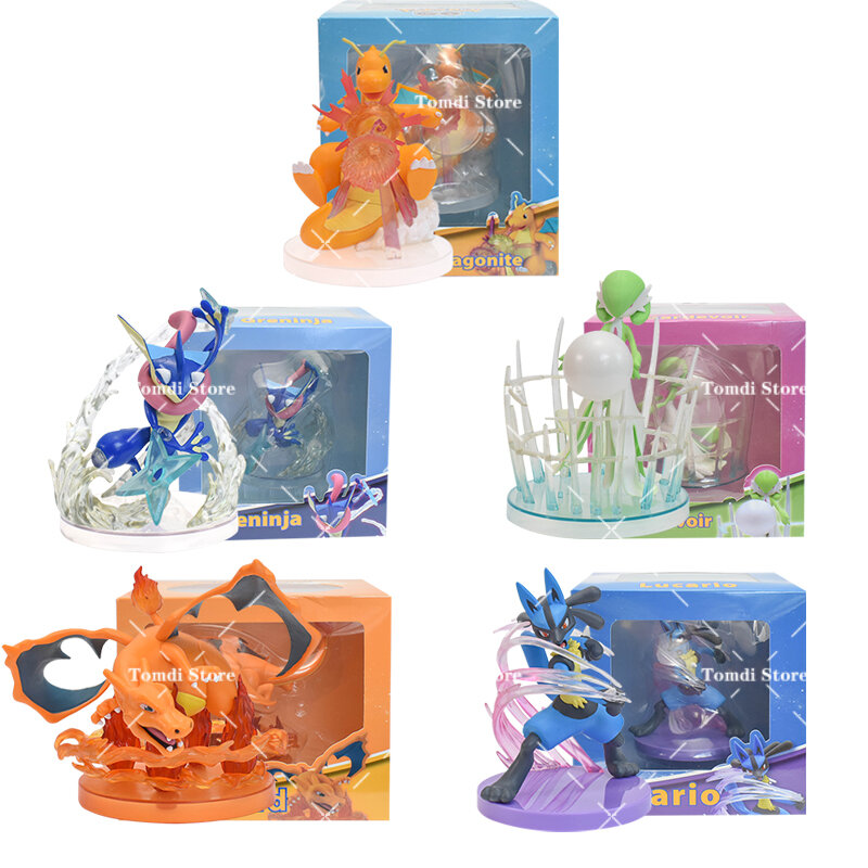 Figurine Pokémon à Effets Spéciaux en PVC, Lucario, Greninja, Gardevrespectueux, Blastoise, Charizard, Dragonite, Collection de Modèles