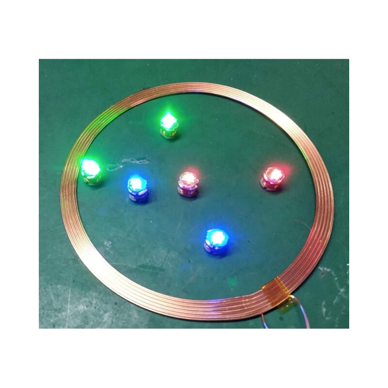 Fonte de alimentação sem fio Receber LED Lamp Light, carregamento Coil Indução Lâmpada, DIY Luz decorativa, Brinquedos Modelo, 3mm, 4mm, 5mm, 5Pcs