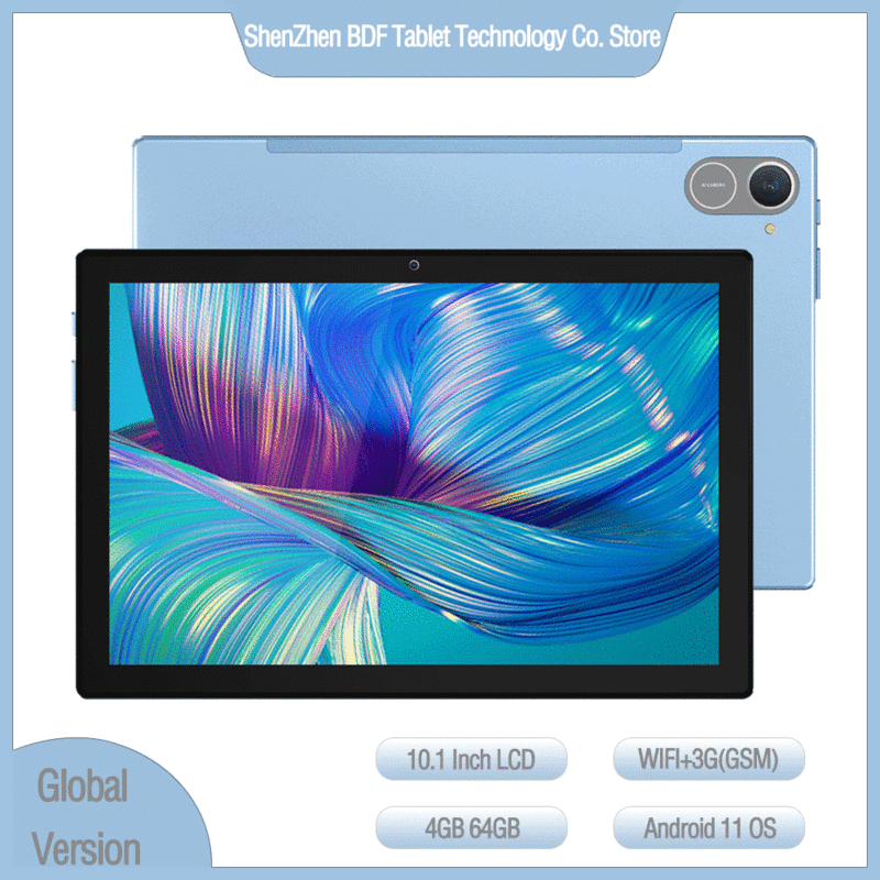 Bdf 10.1 Inch Lcd Tablet Android 11,8Gb (4 + 4 Uitbreiden) Ram 64rom, 1280*800 Ips Scherm 5000Mah Batterij Dubbele Camera, Wifi + 3G (Gsm)