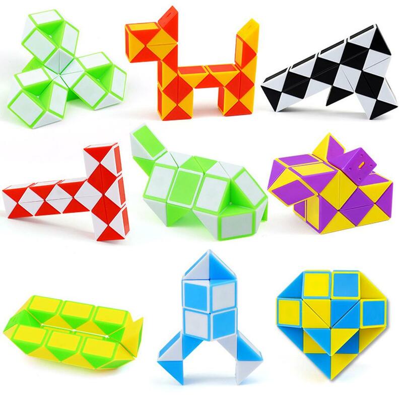 24 sezioni cubo magico righello blocchi intelligenza serpente Twist Cube giocattoli educativi bambini Puzzle giocattolo per bambini regali Drop Ship