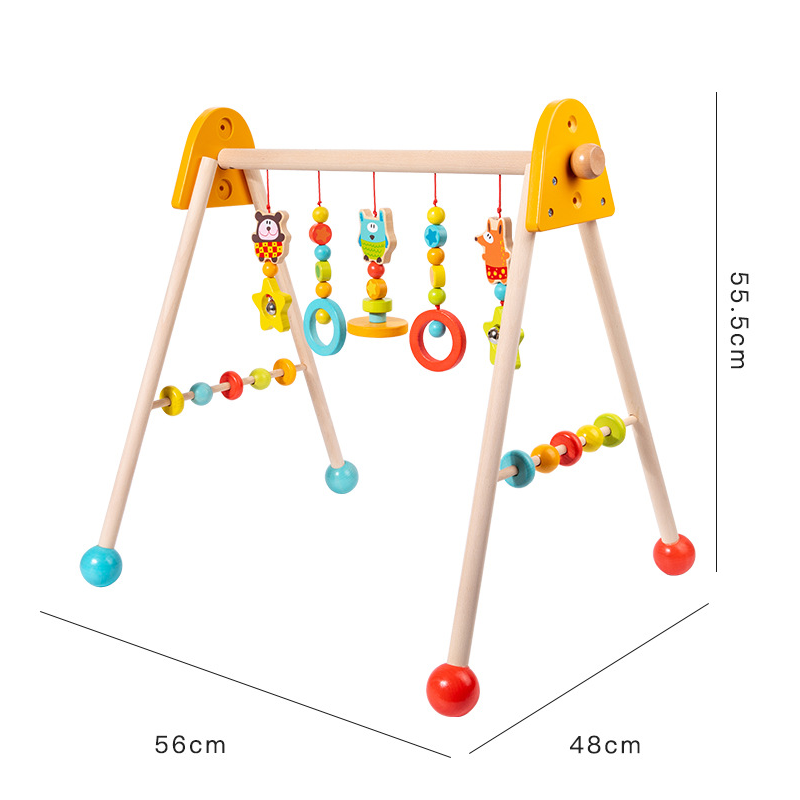 Wooden Pendant Baby Play Gym Frame Newborn Fitness Rack Hanging Toy Kit Stroller Activity Rattle Baby Room Ornament Decorations