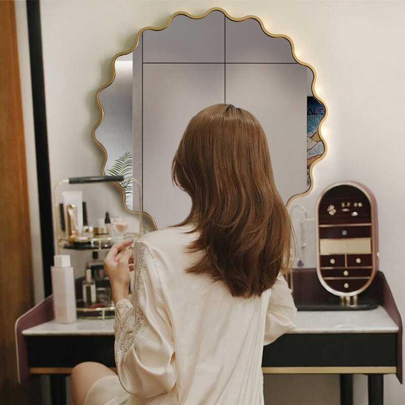Художественное, домашнее туалетное зеркало, фоновое украшение для стены, креативное настенное висячее зеркало для ресторана