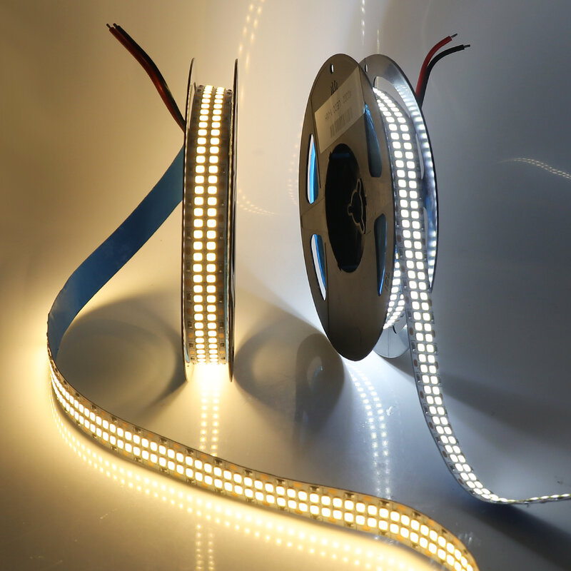 Flexível LED Strip Lights para Home Decor, Fita impermeável, Fita de diodo, 120LEDs, 240LEDs, 480LEDs, 12V, 24V, 5m, 2835