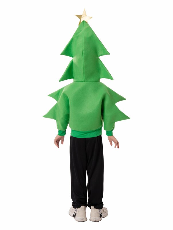 Disfraz de árbol de Navidad para niños y niñas, traje de bricolaje con temática navideña, abrigo, vestido elegante, Verde