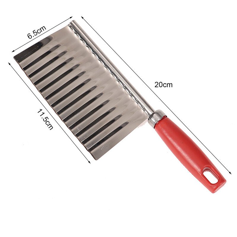 Практичный нескользящий нож для резки чипов, волнистый нож для картошки фри, серебряный зигзаг, кухонные аксессуары, щеточка для резки, слайер для нарезки
