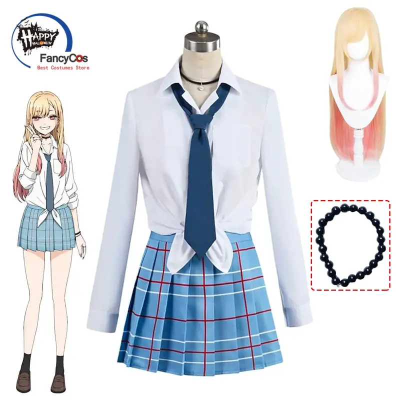Disfraz de Anime de Marín Kitagawa, disfraz de Darling, uniforme escolar JK, falda, trajes para carnaval y Halloween