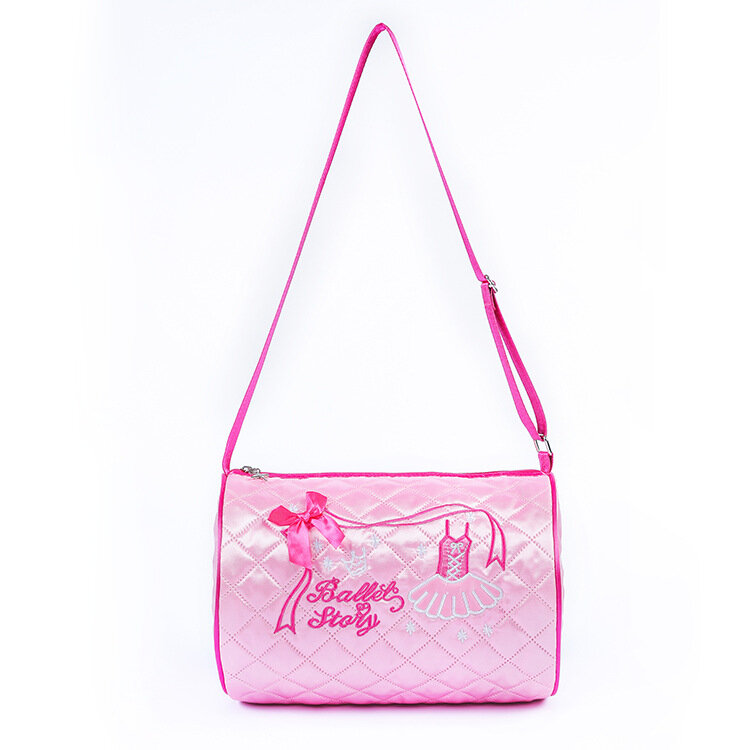 Балетная сумка через плечо для детей и девушек и взрослых, цилиндрическая розовая вместительная сумка-Органайзер для танцев через плечо, латиноамериканских танцев и йоги