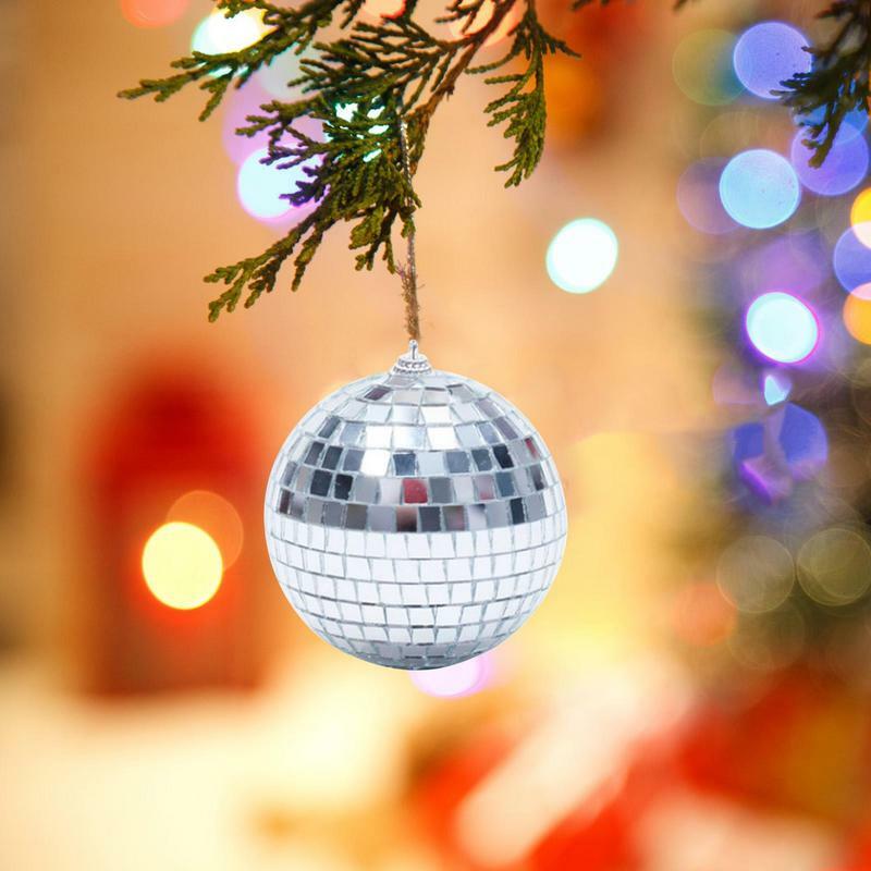 Мини диско-шар KTV Bar, светоотражающий стеклянный шар, сценический вращающийся серебристый зеркальный диско-шар, подвесное украшение, Свадебная вечеринка, домашний декор