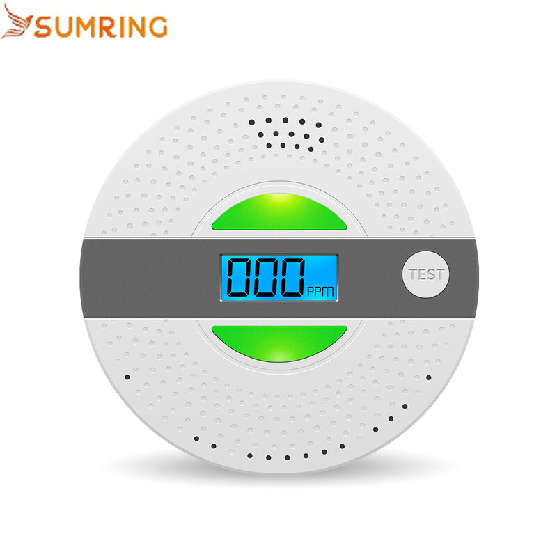 Detector de alarma de humo para el hogar independiente y combinación de Gas CO, Detector de monóxido de carbono con batería incluida