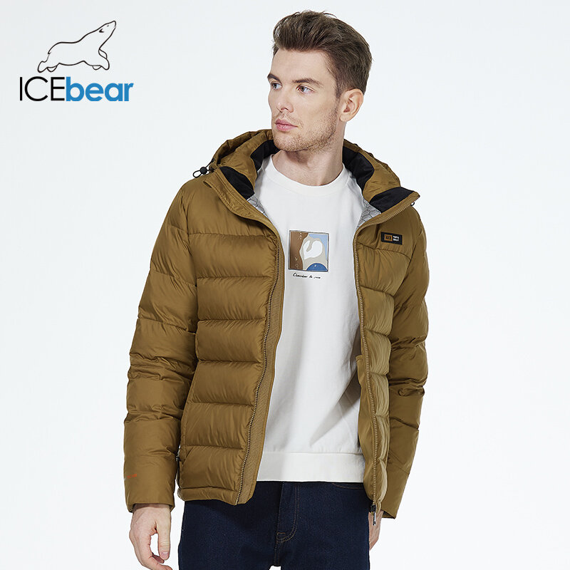 ICEbear-Jaqueta acolchoada curta casual masculina, casaco ao ar livre à prova de vento para inverno, novo, 2023, 2023