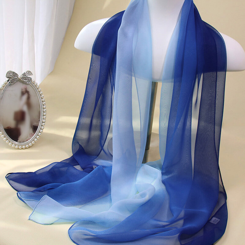 Женская тонкая шифоновая Солнцезащитная шаль, элегантные дышащие мягкие модные летние пляжные аксессуары