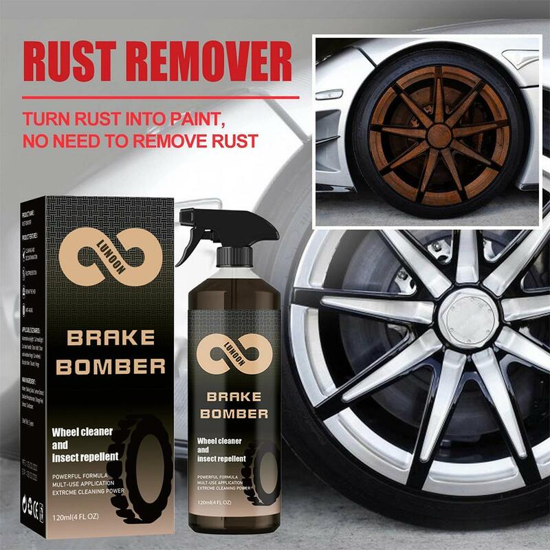 Spray per la rimozione della ruggine dell'auto cerchio per la polvere di ferro detergente per la ruggine dettagli della ruota Spray per la pulizia Kit di vernice per lucidatura dell'auto V9Q1