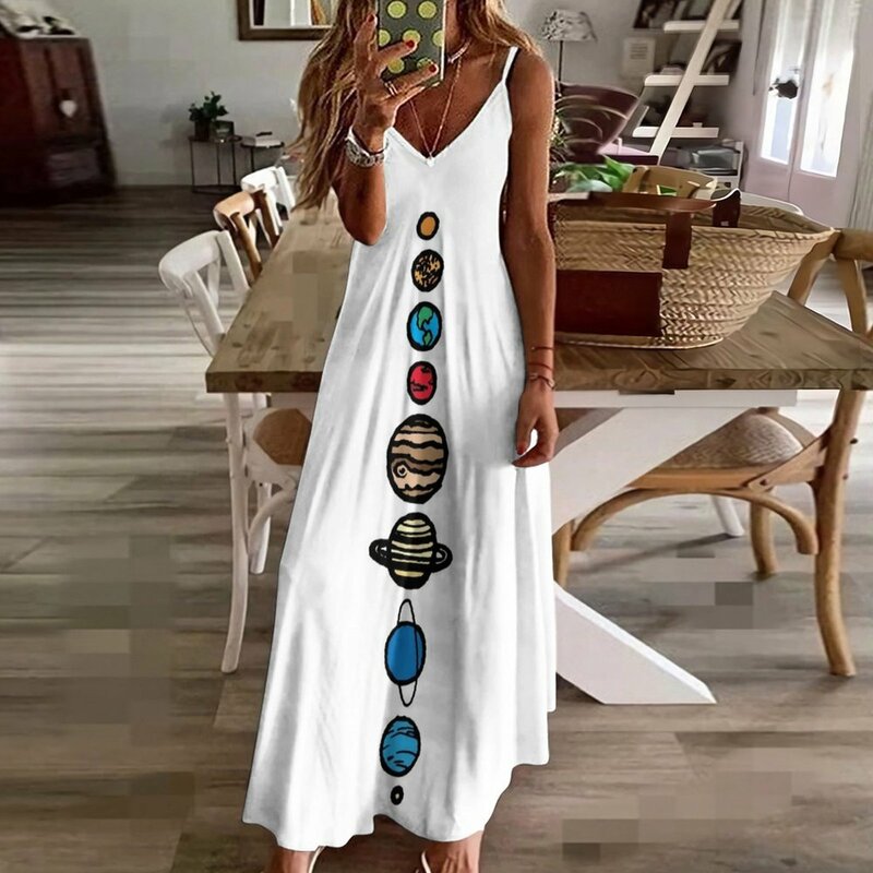 Planets Colour Sleeveless Dress Elegant gowns Bridesmaid dress woman long dresses for women evening dress ladies