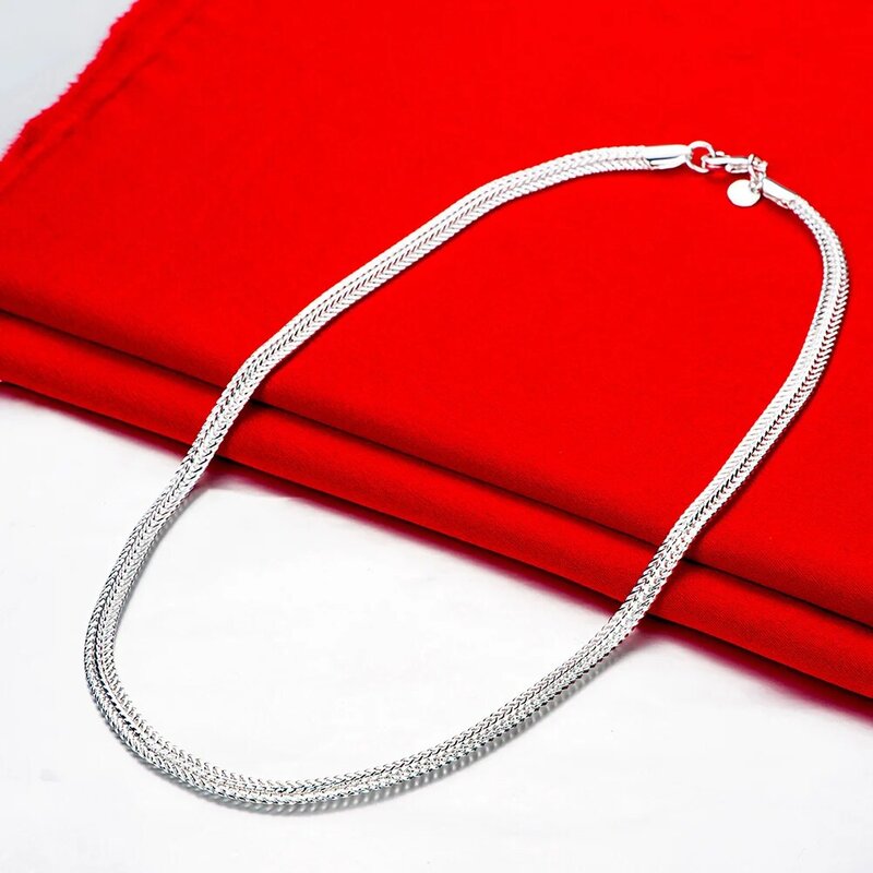 Fine 925 Sterling Silver Snake Style Chain Necklace for Women Men Jewelry Designer Wedding Engagement Gifts