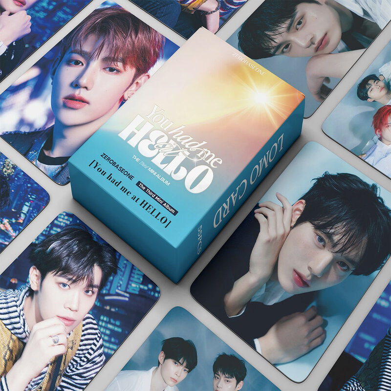 55pcs/set Kpop ZB1 1st Album YOUTH IN THE SHADE ZEROBASEONE New Album Lomo Cards Double Side Print Photo Cards