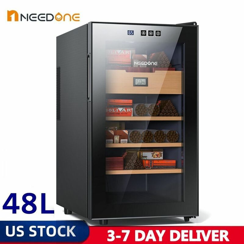 Электрический холодильник для сигар, увлажняющий холодильник из кедрового дерева, 48 л, без шума, энергосберегающий