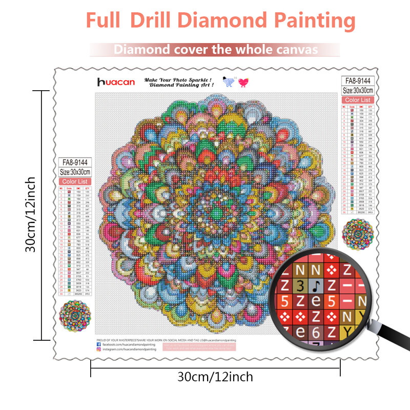HUACAN 5d Diy Diamond Painting Mandala Diamond Embroidery Cross Stitch Flower Pictures Of Rhinestones Mosaic Decortion