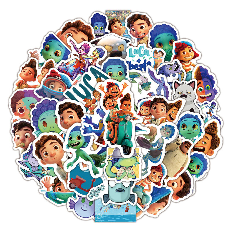 10/30/50 pz carino Disney Anime Luca adesivi Cartoon bambini decalcomanie giocattolo fai da te telefono bottiglia d'acqua Notebook divertente Graffiti Sticker Decor