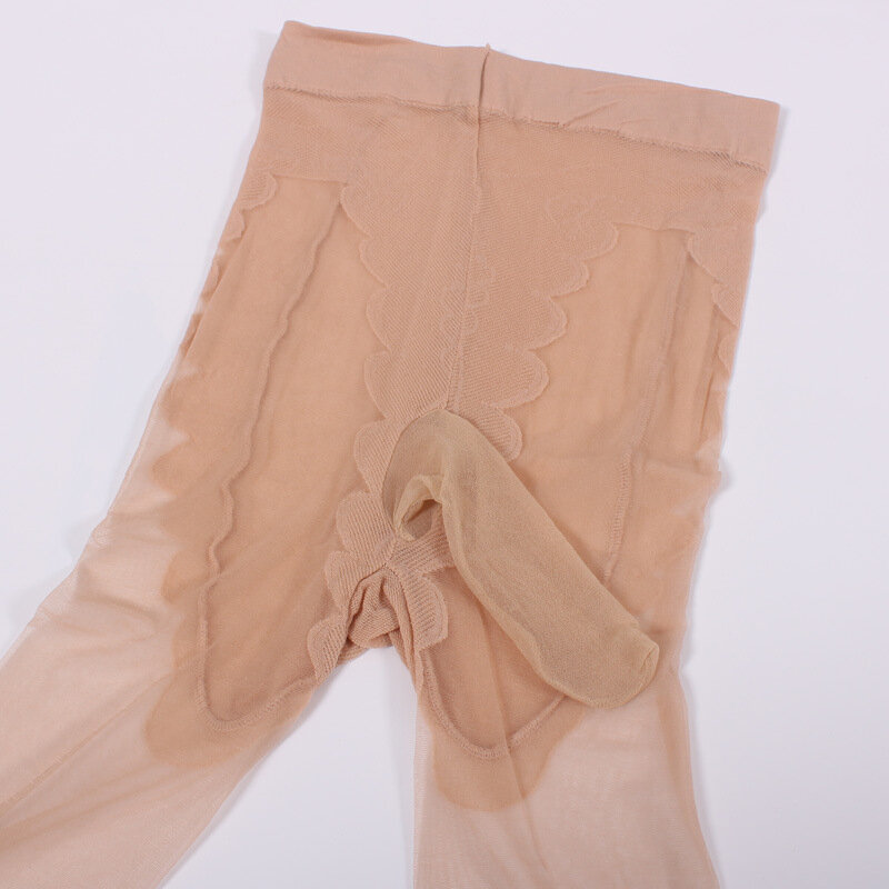 Men Stockings Sexy Bikini Pantyhose Transparent Ultra-Thin See-Through Underwear U Convex Pouch Stockings Night Club Wear