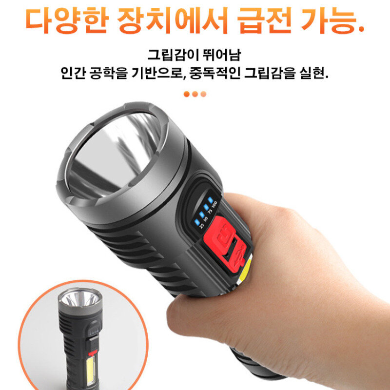 All-purpose rechargeable flashlight side lamp handle-type work light