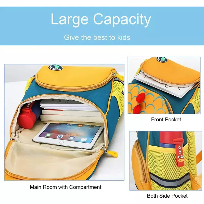맞춤형 자수 어린이 배낭 공룡 학교 가방, 유아 어린이 학교 배낭 책 가방, 여행 배낭
