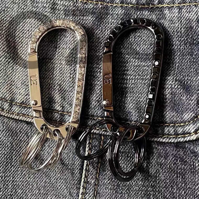 Lightning UE Co-branded Metal Rhinestone Black Silver Keychain Carabiner Backpack Accessories