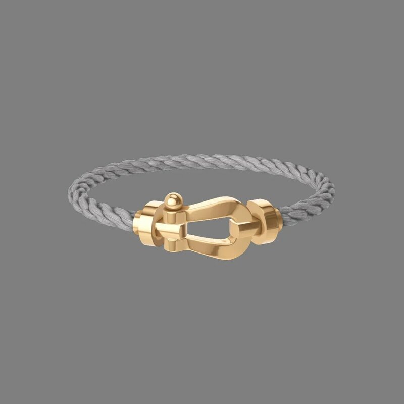 2024 New Arrival - S925 Silver FD Horseshoe Bracelet with Leather Cord - A Stylish and Elegant Party Gift