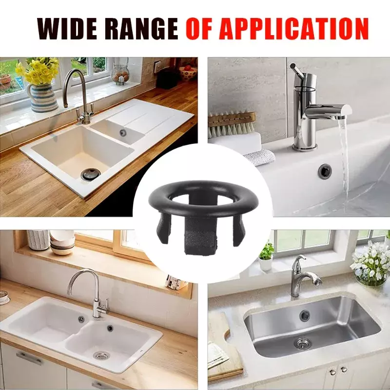 4/1pcs Sink Hole Round Overflow Cover Kitchen Basin Trim Hollow Overflow Ring Plug Bathroom Wash Basin Overflow Ring Accessories