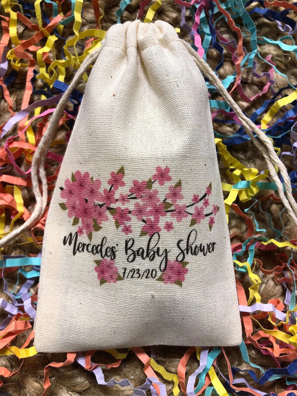 20 sztuk niestandardowych torebek z rozgałęzieniem wiśni Baby Shower, wieczór panieński lub imprezowe