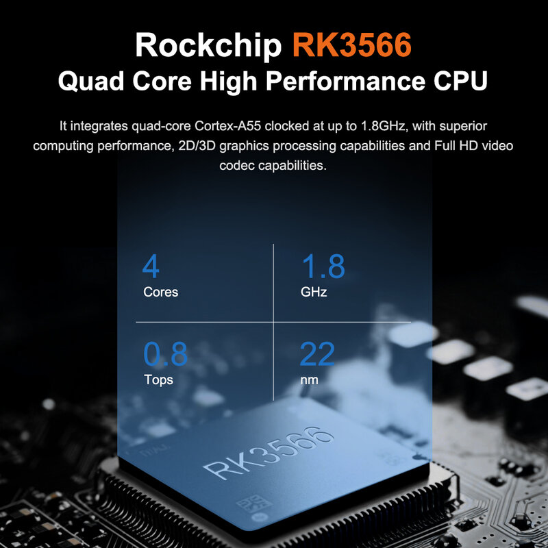 LPDDR4 Rockchip RK3566 SBC Computer 1000M Ethernet Dual WiFi + BT Run Android Ubuntu Embedded commecial AI Edge Computing