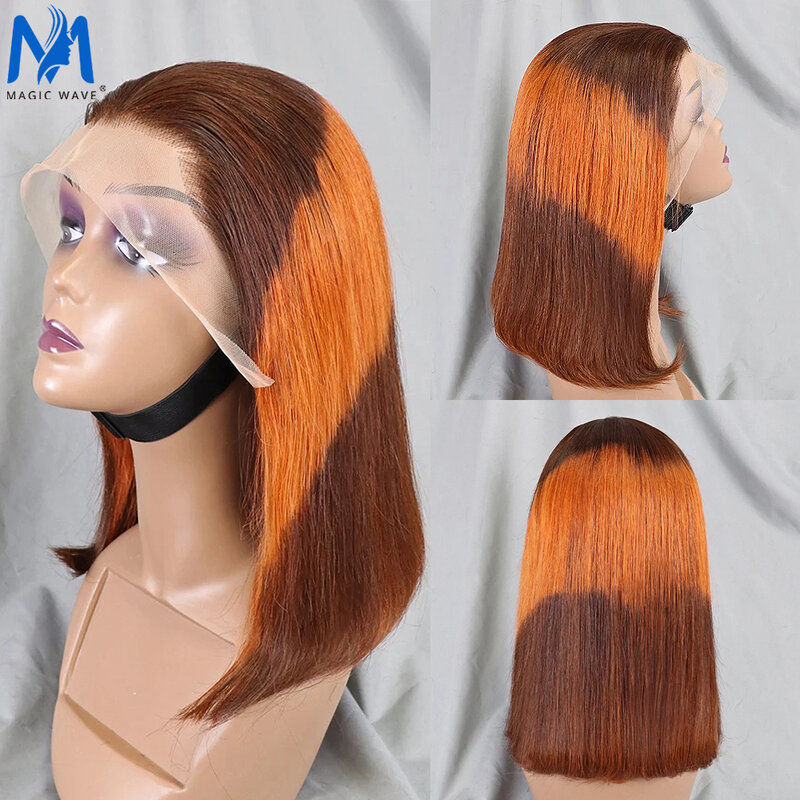 Highlight Wig Human Hair Bob Wig Straight 13x4 Lace Front Human Hair Wigs Brazilian Wig Short Human Hair Bob Wigs Ombre Wig