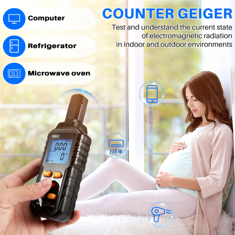 3-In-1 Radiation Dosimeter Counter Geiger EMF Meter Automatic Alarm Real-Time Measure Radiation Detector Tester