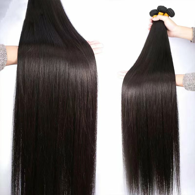 Extensiones de cabello humano virgen 613, mechones de pelo Remy liso de 40 y 50 pulgadas, Color rubio 613 Natural, n. ° 100%