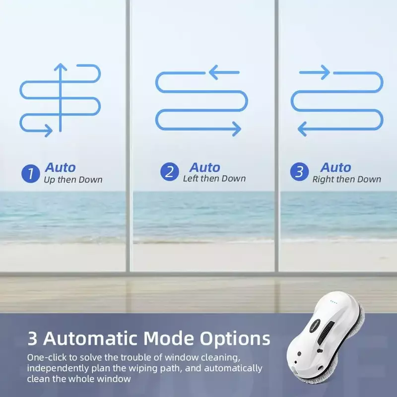 AlfaBot-X7 Limpador De Janela Inteligente Com Spray De Água Automático, Robô De Limpeza De Vidro