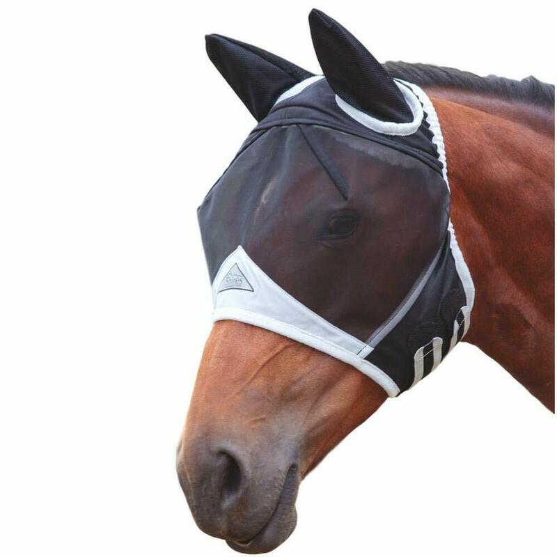 Atmungsaktive Mesh-Pferde fliegen maske mit Ohren Anti-Mücken-Schädlings haube Vollgesichts-Netz maske Anti-UV-US-Pferde pflege produkte